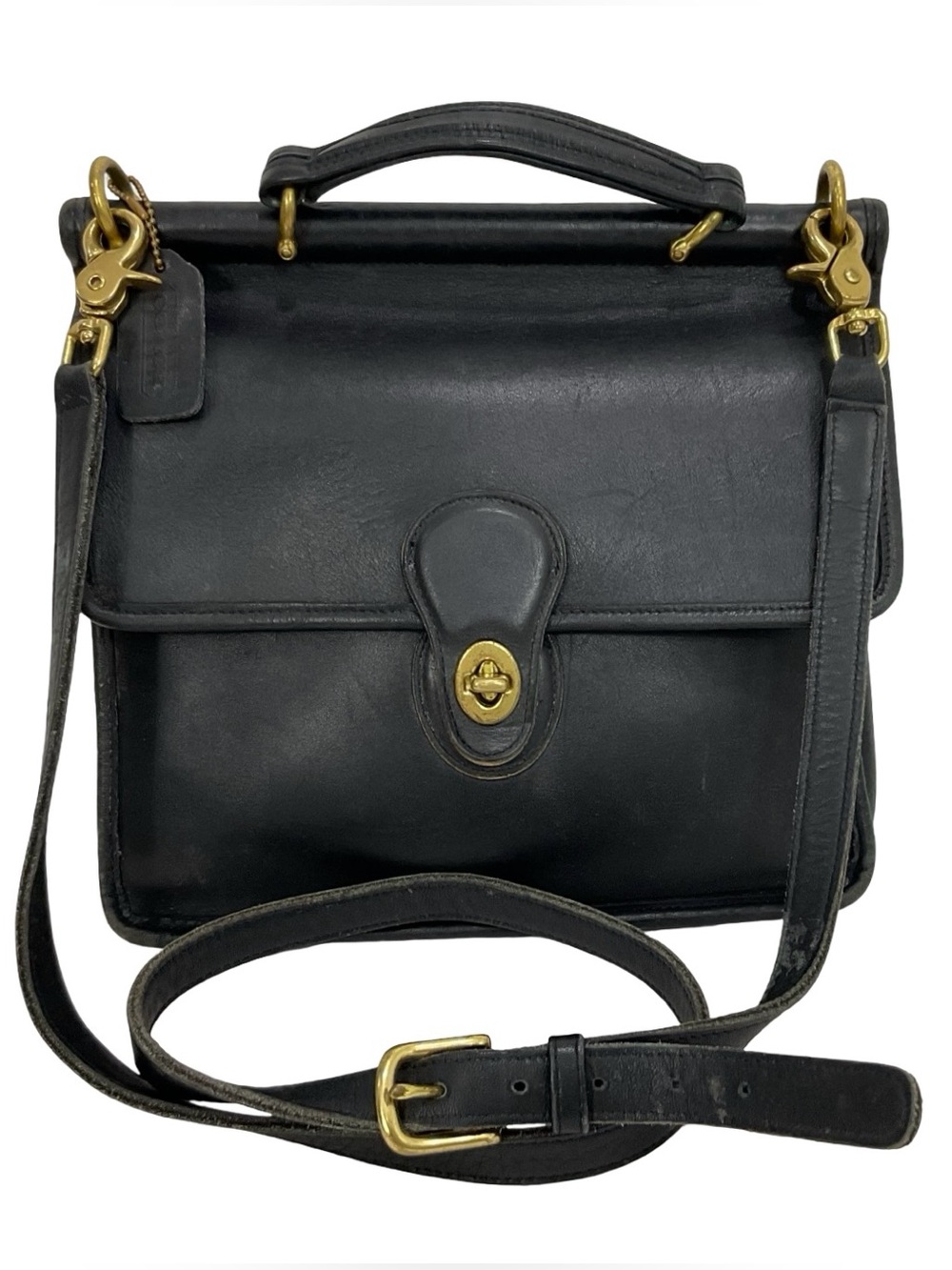 Vintage  Coach Black Willis Satchel Crossbody Bag 1990’s - Picture 2 of 16